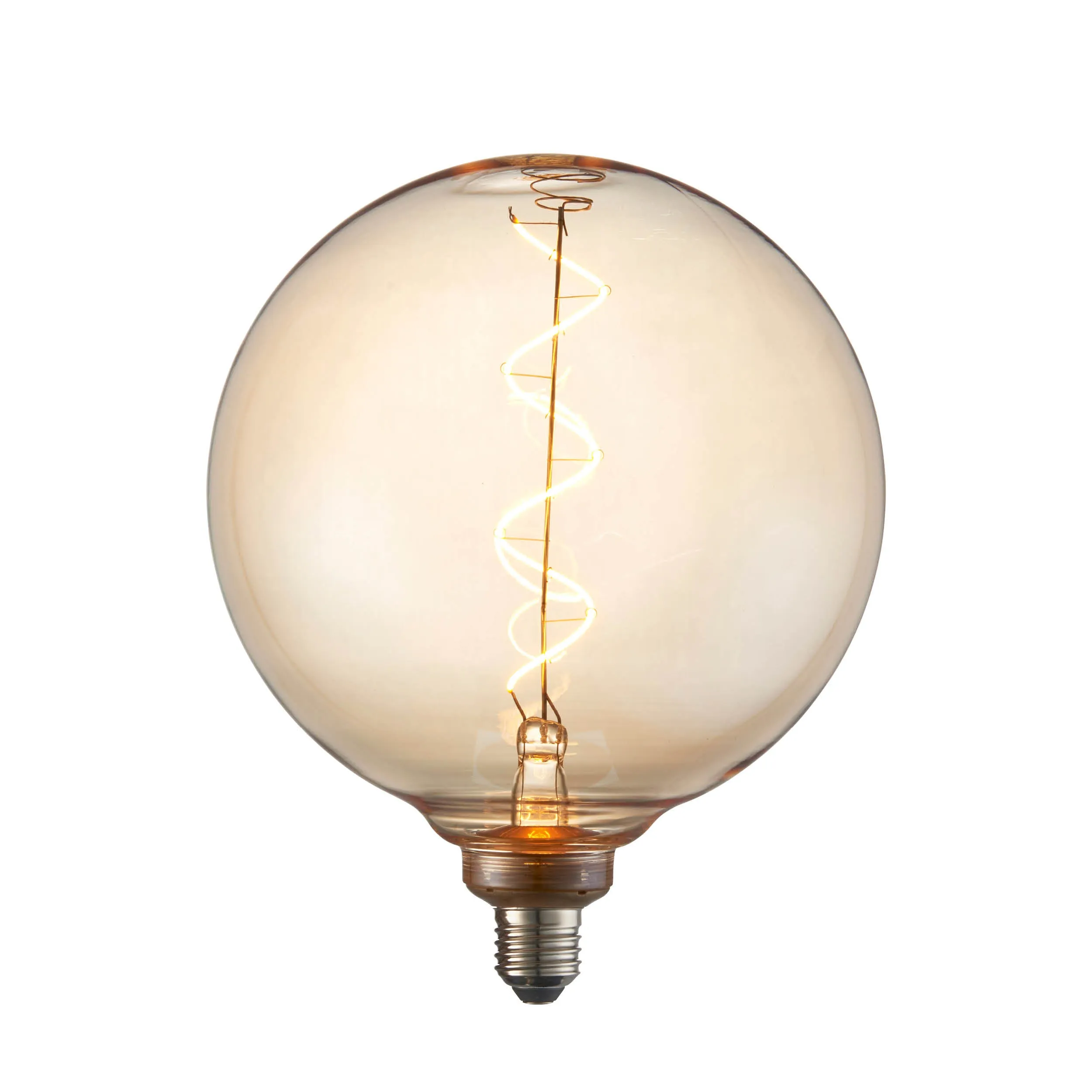 Endon 102620 Spiral 1lt Accessory Amber glass 4W LED E27 Warm White