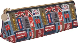 England Symbols Print Simple Pencil Case Triangle Pouch for Pens Makeup Art Supplies Daily Essentials
