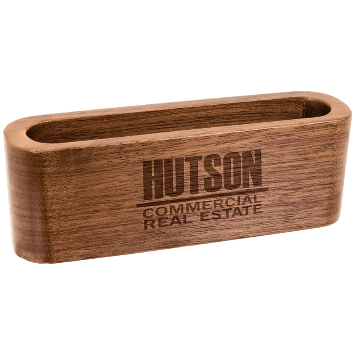 Engraved Wood Business Card Holder - Personalized Card Holders