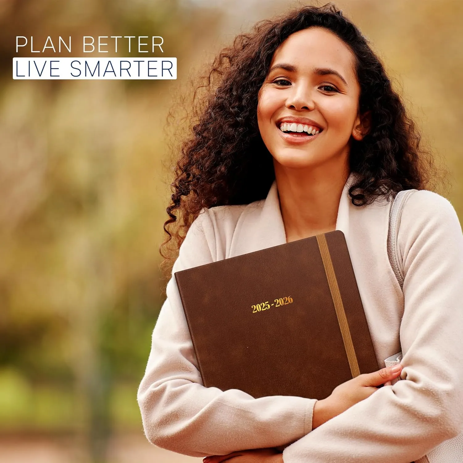 Ensight 2025-2026 HARDCOVER Leather Planner Weekly & Monthly - 8.5x11 Inches - Academic Planner Business Personal or Student - Pen Holder, Thick Paper, July 2025 - June 2026 (Dark Brown)