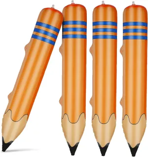 ERINGOGO 4 Pcs Inflatable Pencils Giant Pencil Balloon for Classroom Decor Back to School Jumbo Toys Random Color