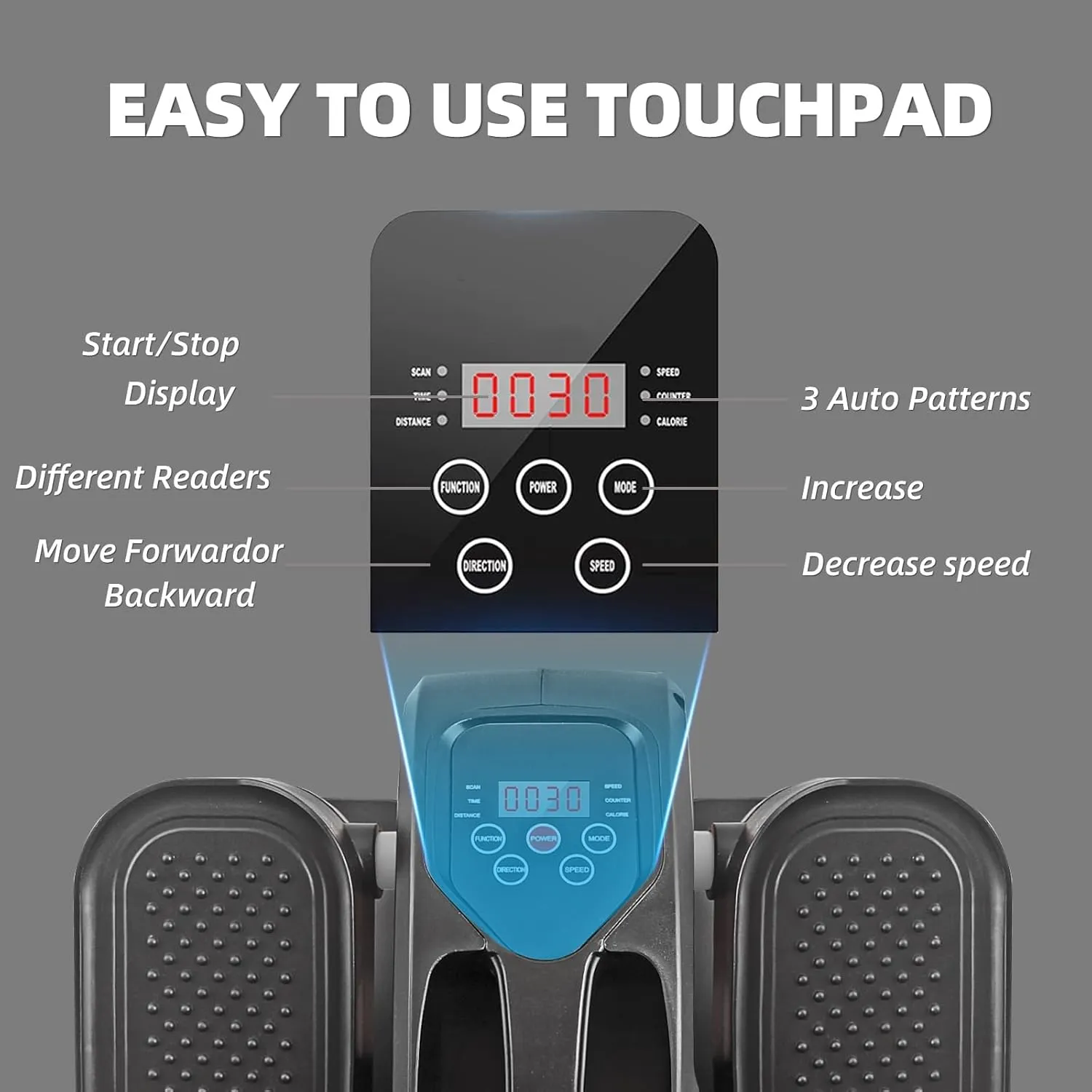 ESL Under Desk Elliptical - Portable Leg Exerciser for Seniors, Compact Seated Elliptical with Remote Control, LCD Display Electric Elliptical Trainers