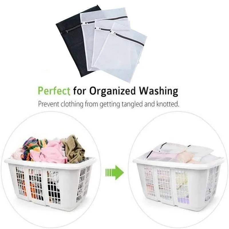 Essential Travel Wash Bag Set for Delicate Clothing – 4 Pack Mesh Bags