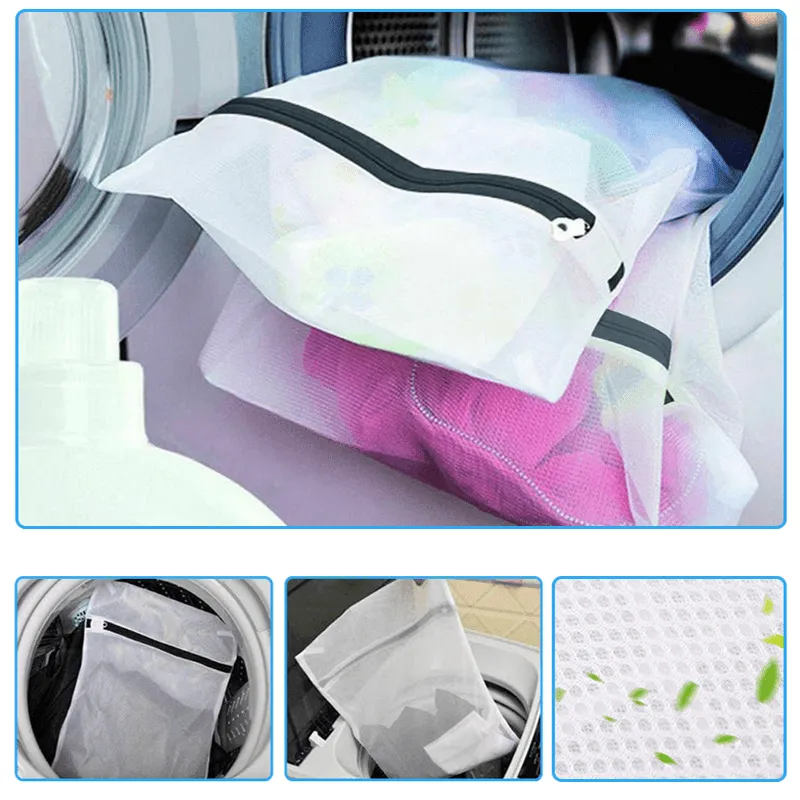 Essential Travel Wash Bag Set for Delicate Clothing – 4 Pack Mesh Bags