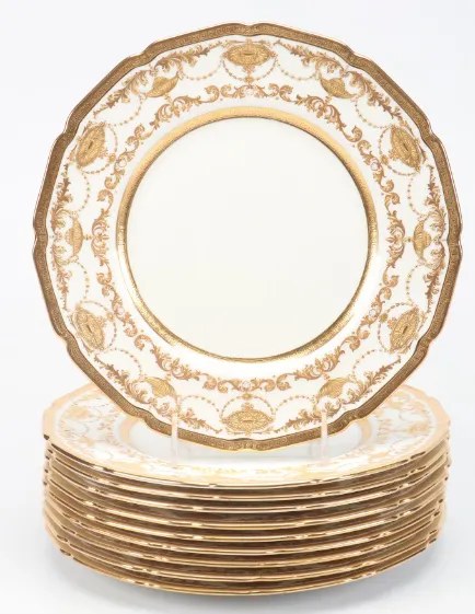 Estate Collection - China - Royal Doulton Higgins & Seiter Gold Encrusted Plates