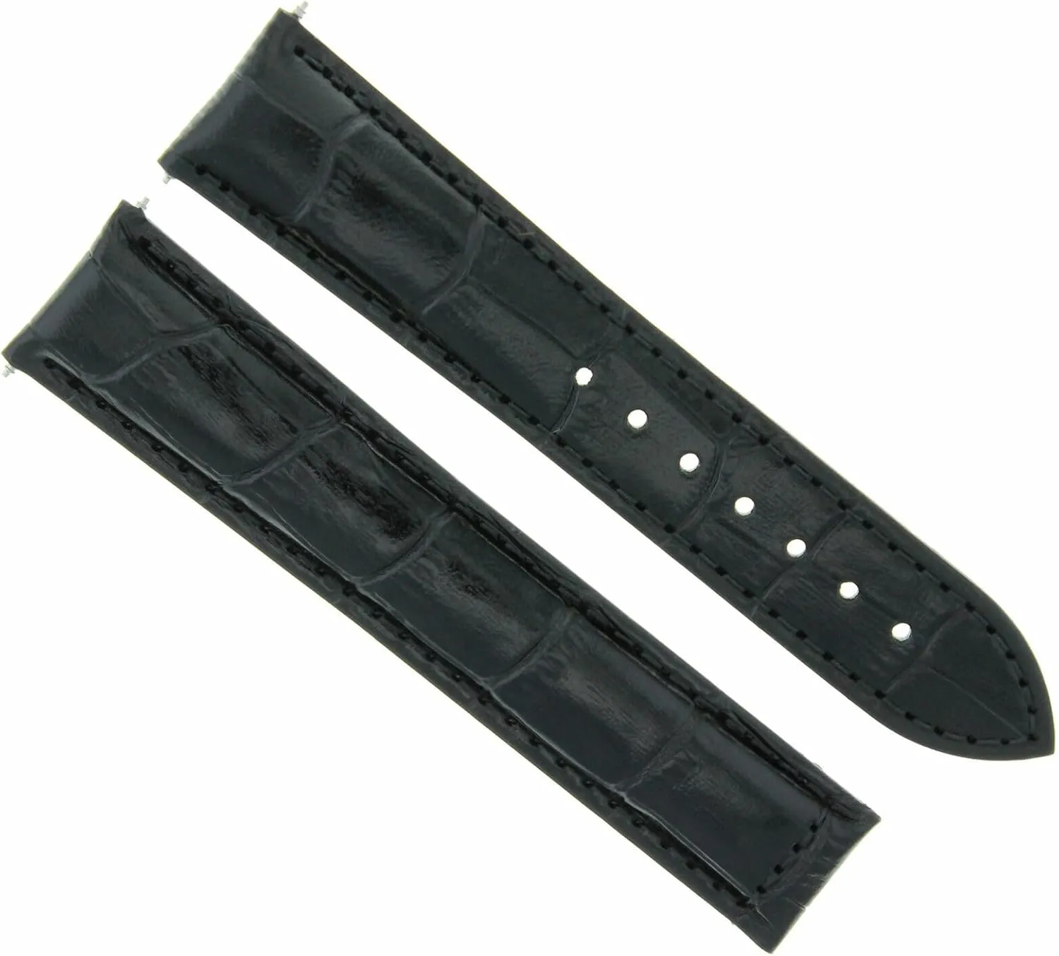 Ewatchparts 24mm Leather Watch Band Strap Clasp 24mm/18mm Compatible With Maurice Lacroix Classima Black
