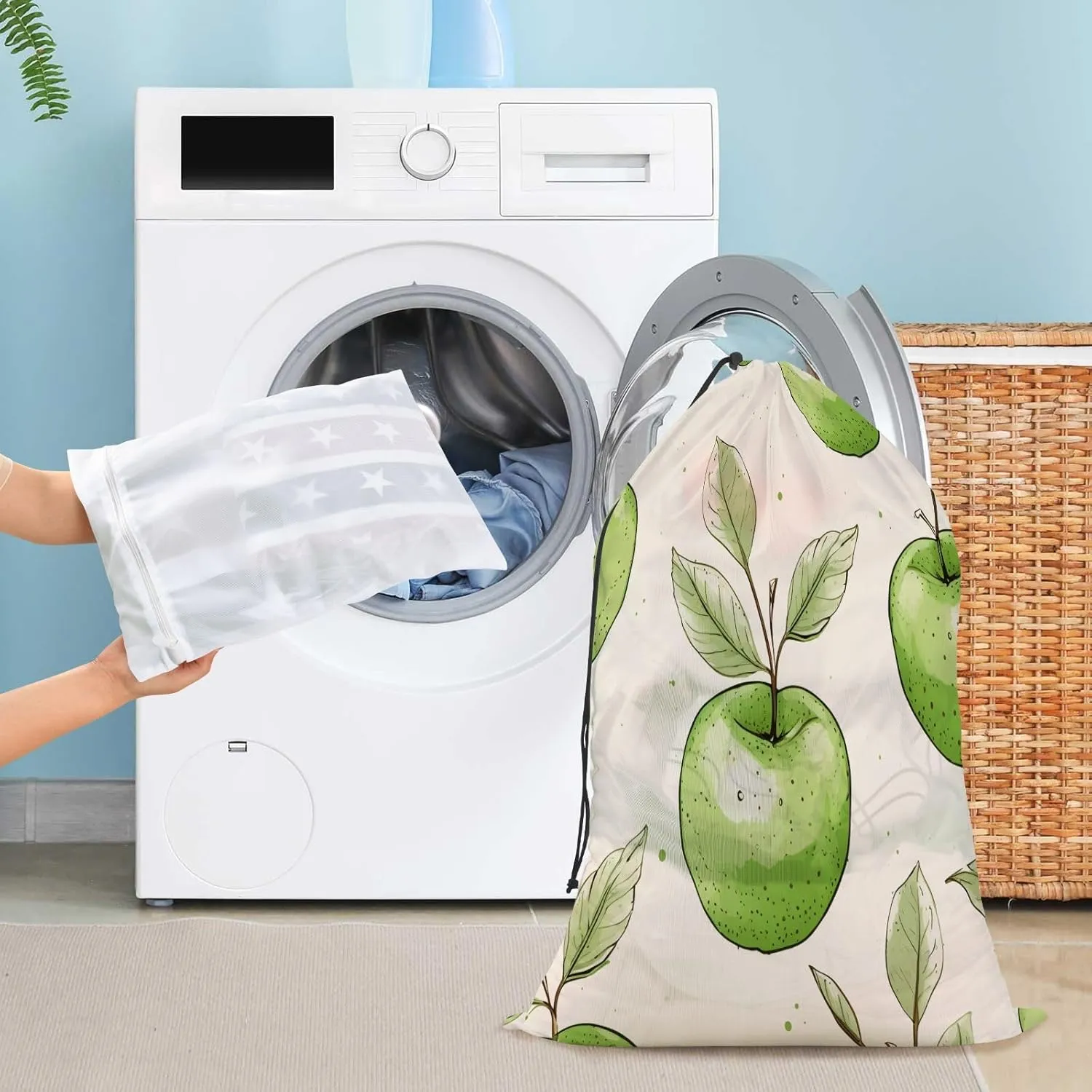 Extra Large Travel Laundry Bag And Mesh Laundry Bag, Rip-Stop Dirty Clothes Bag with Drawstring, Duty Travel Laundry Bag, Large Laundry Hamper Liner (24" x 36") Cute (1)