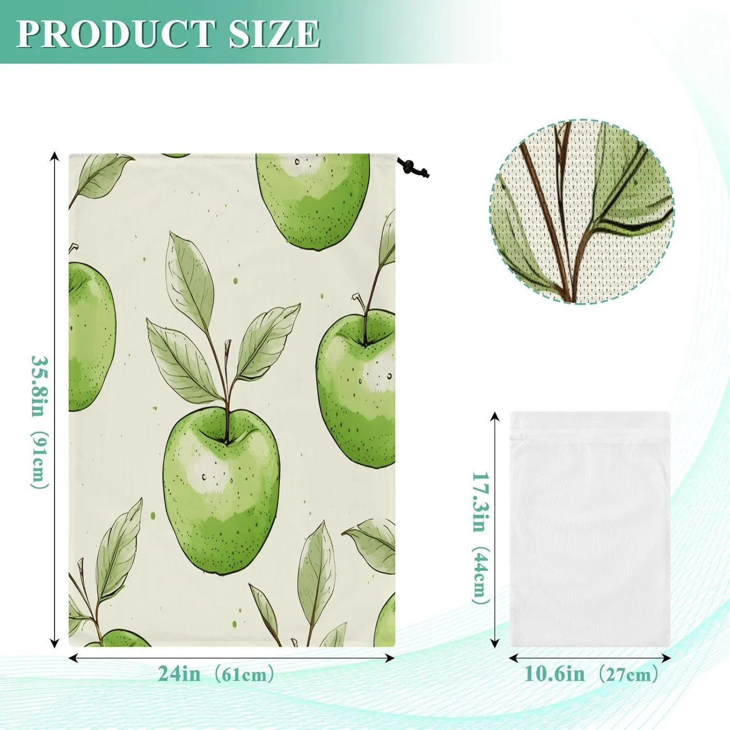 Extra Large Travel Laundry Bag And Mesh Laundry Bag, Rip-Stop Dirty Clothes Bag with Drawstring, Duty Travel Laundry Bag, Large Laundry Hamper Liner (24" x 36") Cute (1)