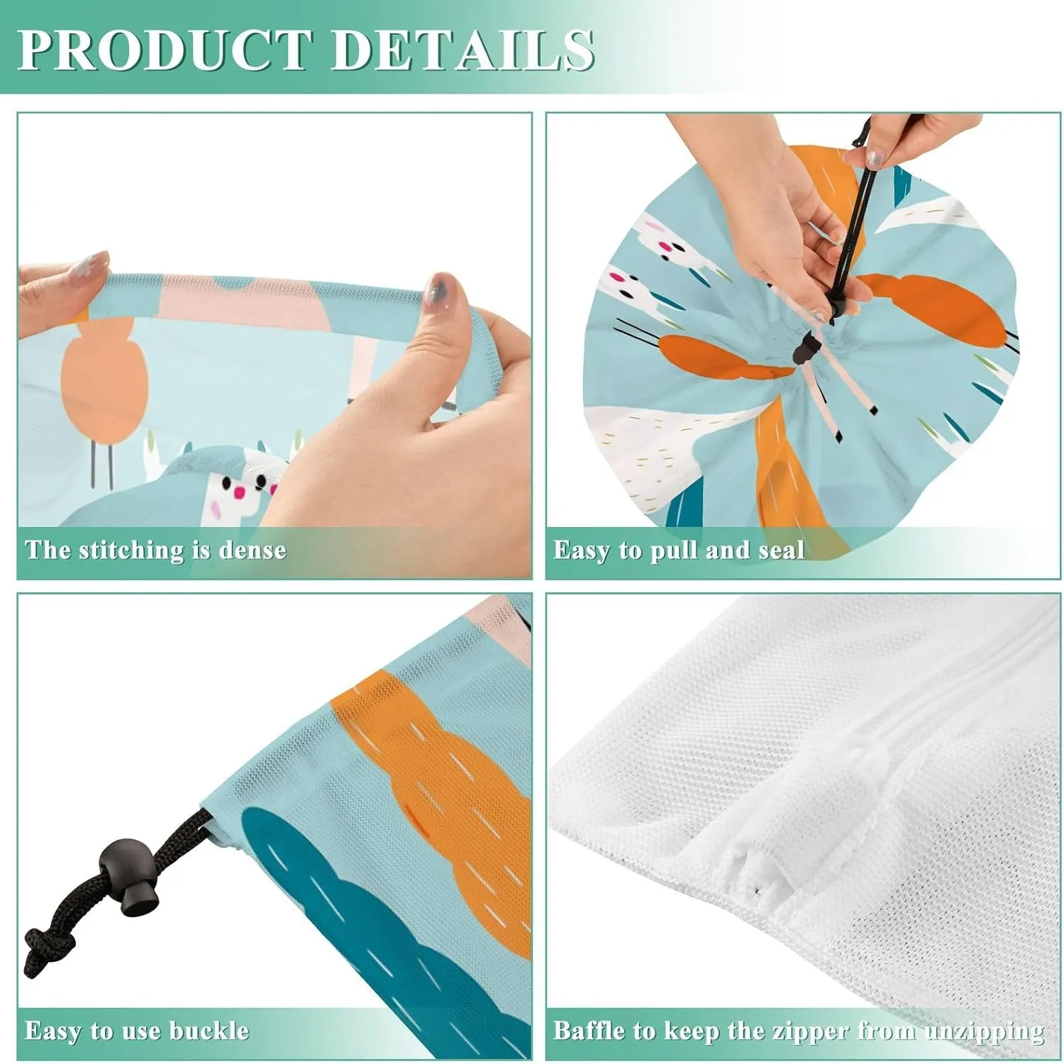 Extra Large Travel Laundry Bag And Mesh Laundry Bag, Rip-Stop Dirty Clothes Bag with Drawstring, Duty Travel Laundry Bag, Large Laundry Hamper Liner (24" x 36") Cute Alpaca (3) (1)