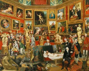 FANBUiHU Classic Art Canvas Picture Posters Art Decor Tribuna of the Uffizi by Johan Joseph Zoffany Oil Painting for Home Decor 60x90cm
