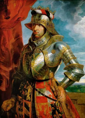 FANBUiHU Classic Art Pictures Wall Modern Artwork Kaiser Maximilian I by Peter Paul Rubens Vintage Print for Office Decor 60x90cm
