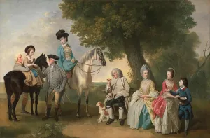 FANBUiHU Classic Painting Artwork Famous Print the Drummond Family by Johan Zoffany Wall Canvas Print for Office Decor 60x90cm
