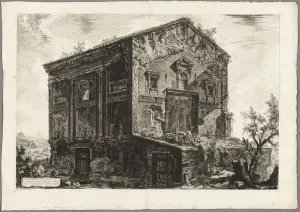 FANBUiHU Classic Painting Artwork Famous Print View of the Temple of the Camenae by Battista Piranesi Wall Canvas Print for Office Decor 60x90cm