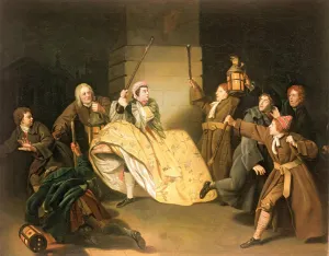 FANBUiHU Famous Wall Art Print Classic Canvas David Garrick As Sir Brute in Vanbrugh's the Provok'd Wife by Johan Zoffany Graffiti Painting for Home Decor 60x90cm