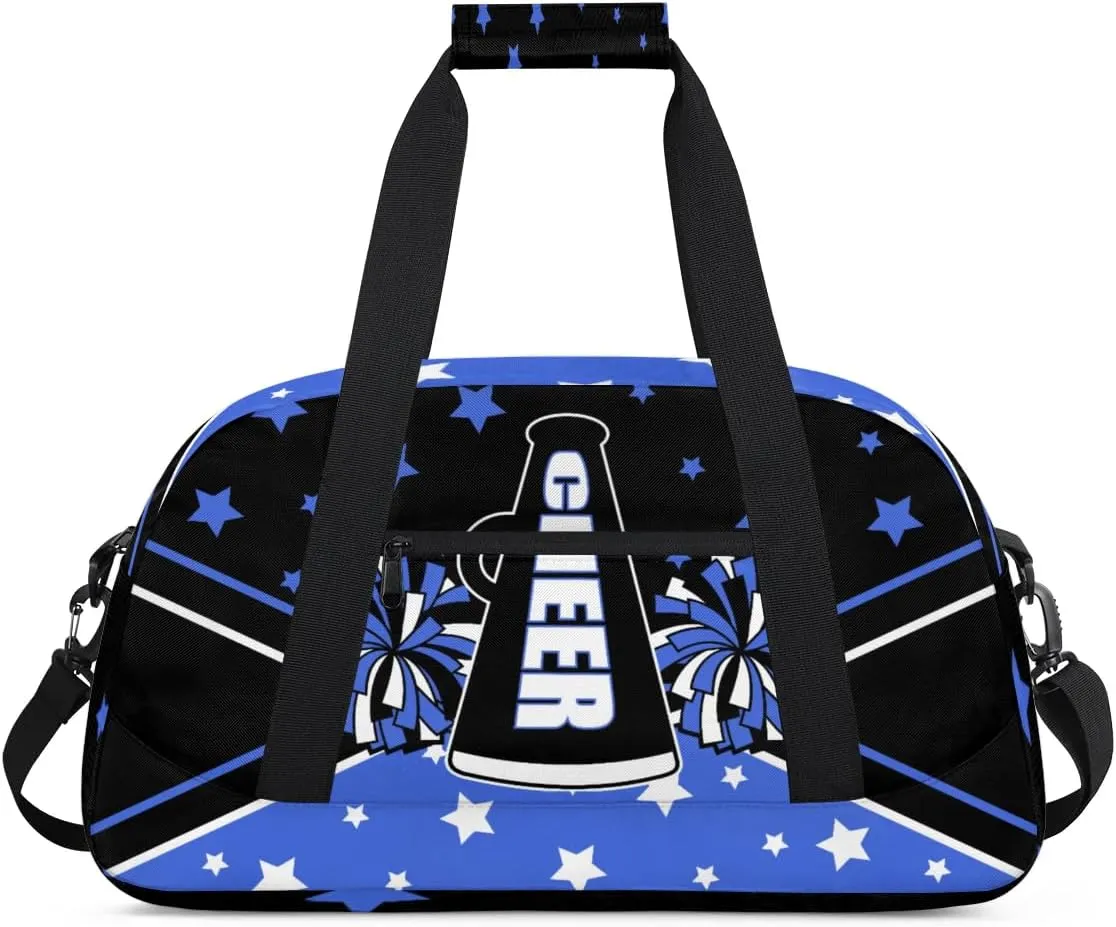 Fashion Blue Patterns Personalized Duffle Bag for Kids Custom Dance Ballet Bag with Name Lightweight Travel Weekender Overnight Bags Sport Gym Duffel Bag Workout Carry On Tote for Girls Boys