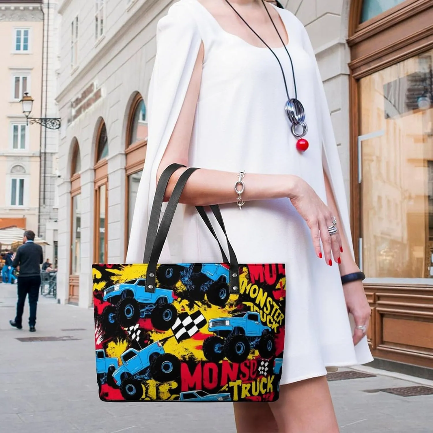 Fashion Leather Tote Bag Travel Work Daily Essentials Handbag Unisex Handbag