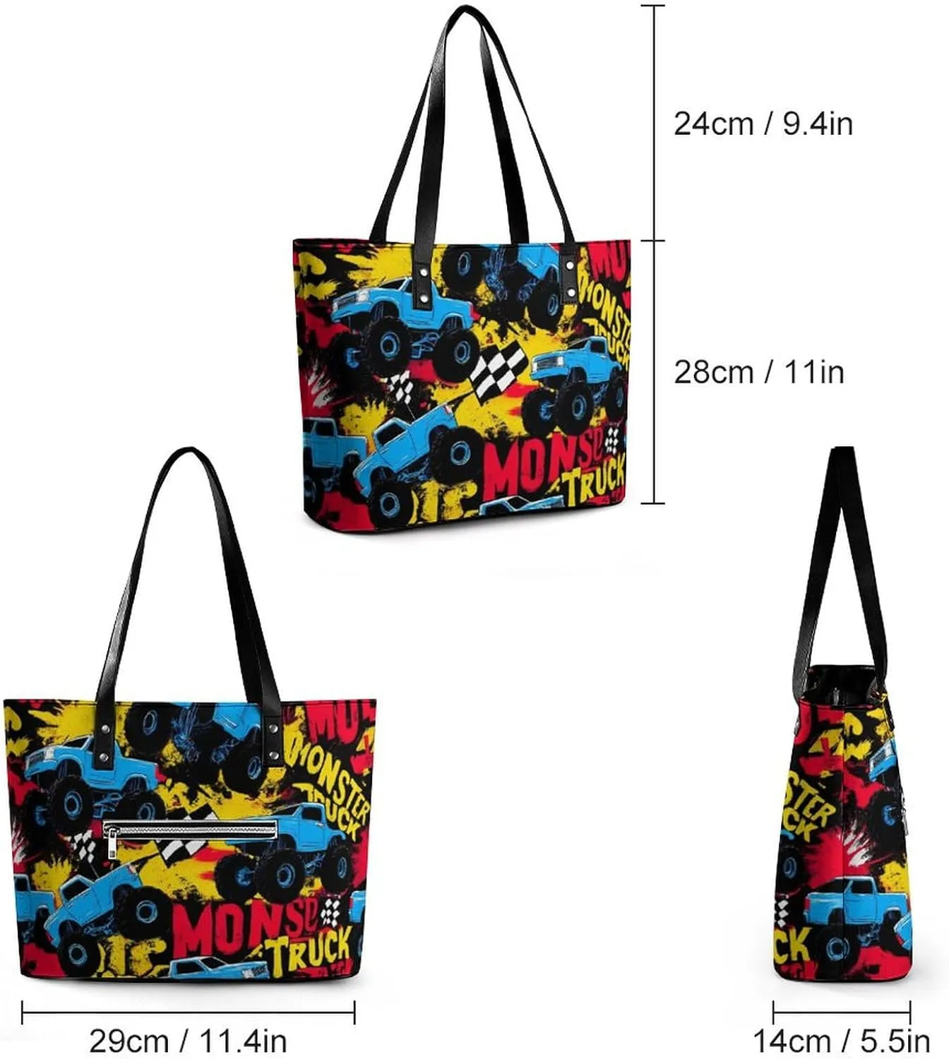 Fashion Leather Tote Bag Travel Work Daily Essentials Handbag Unisex Handbag