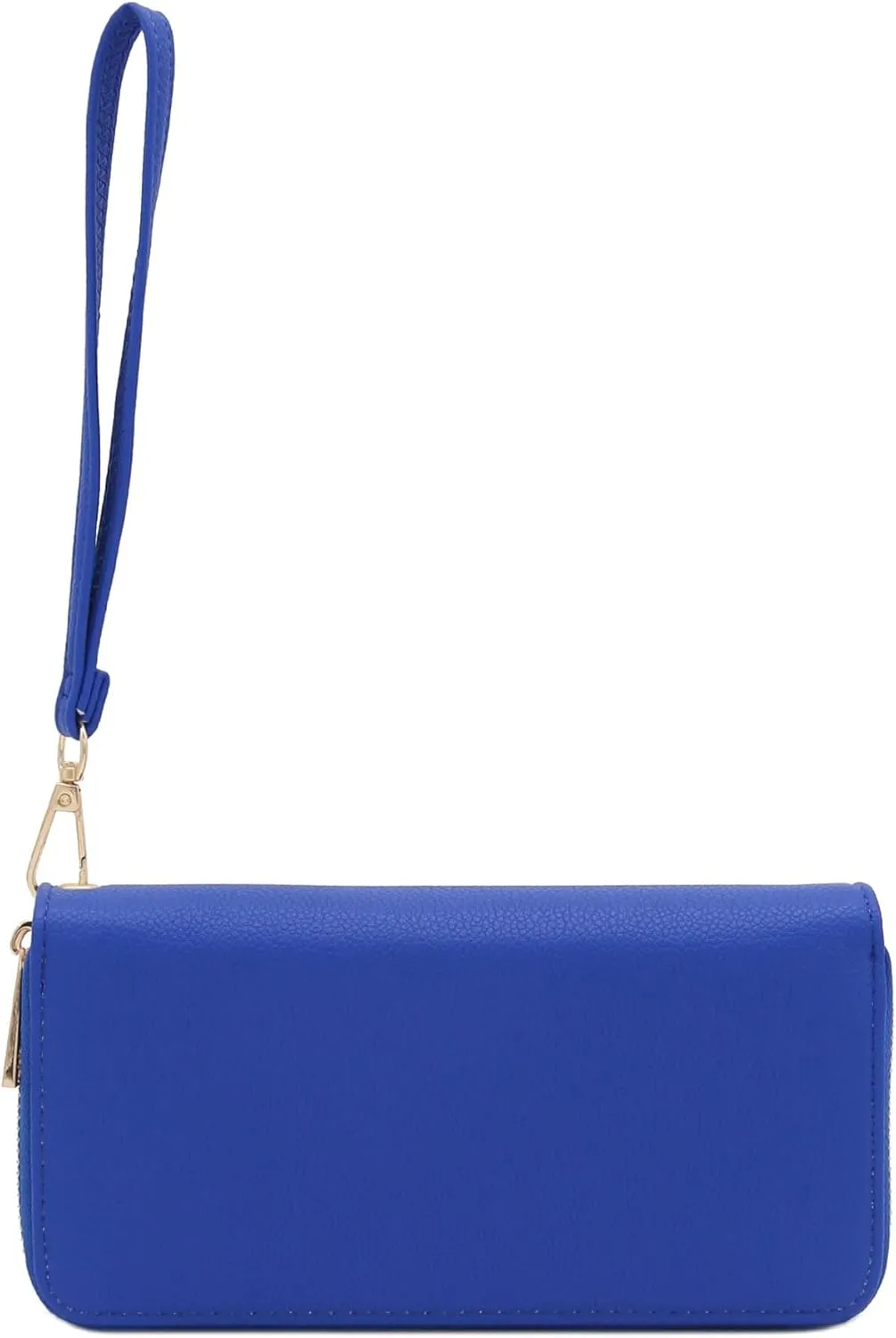 FashionPuzzle Double Zip Around PU Leather Wristlet Cell Phone Wallet