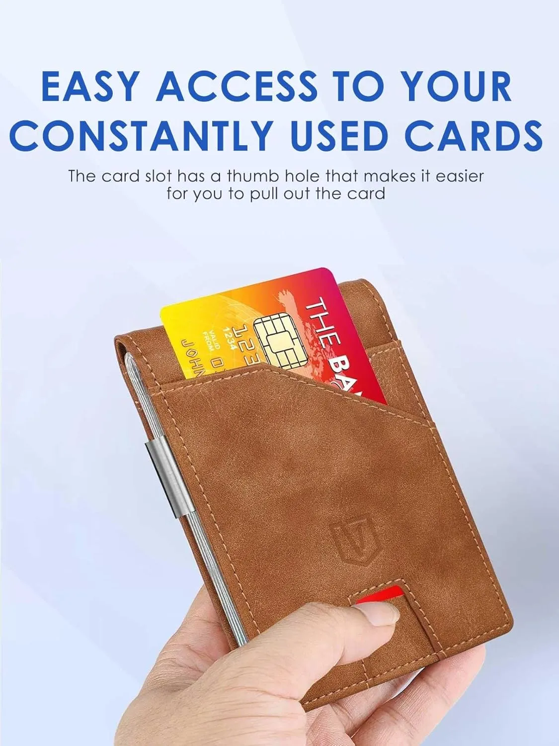 Father's Day Gifts for Dad Husband Boyfriend from Daughter Son Wife, Slim Wallet for Men with Money Clip RFID Blocking, Minimalist Thin Credit Card Holder with Gift Box