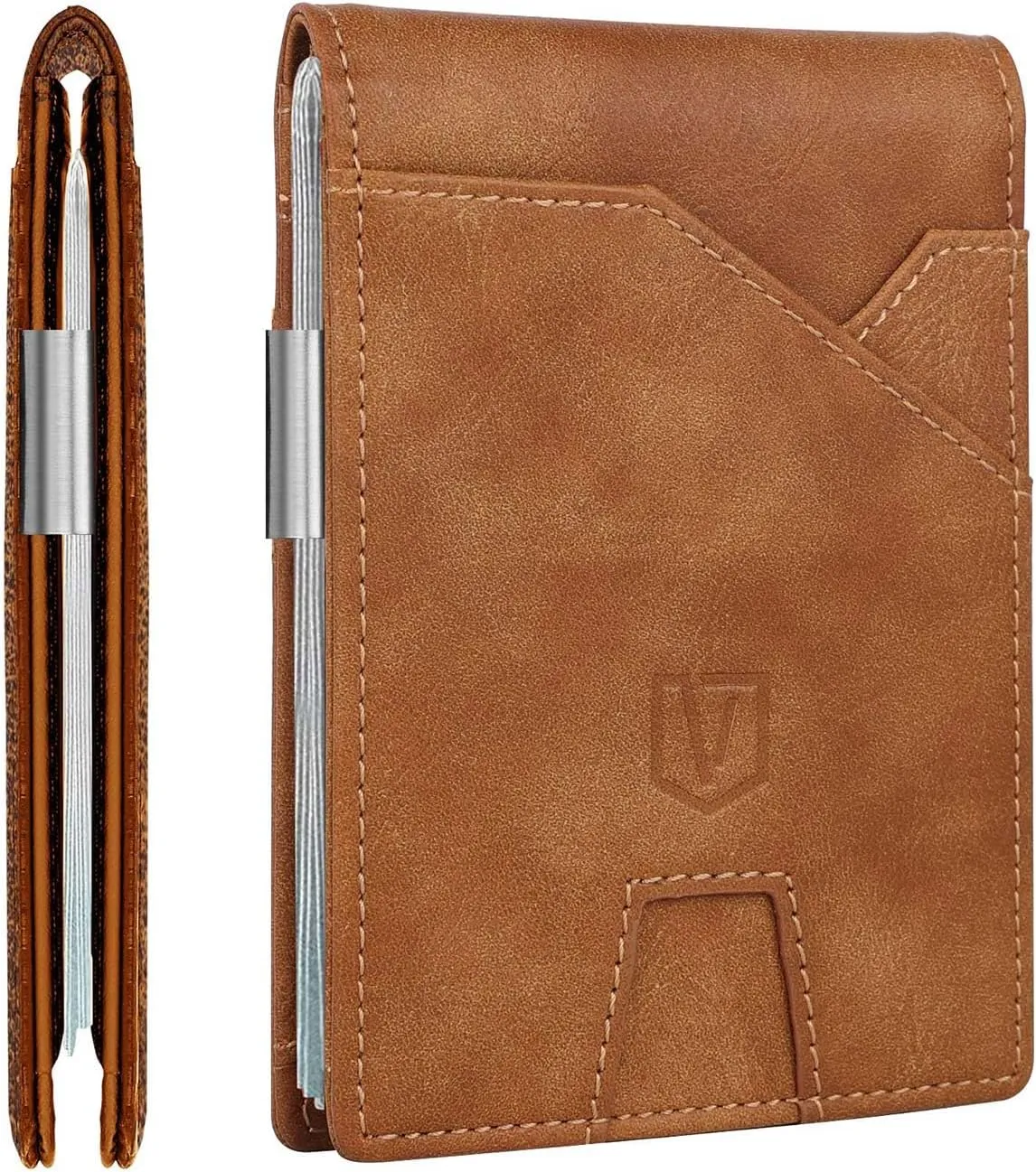 Father's Day Gifts for Dad Husband Boyfriend from Daughter Son Wife, Slim Wallet for Men with Money Clip RFID Blocking, Minimalist Thin Credit Card Holder with Gift Box
