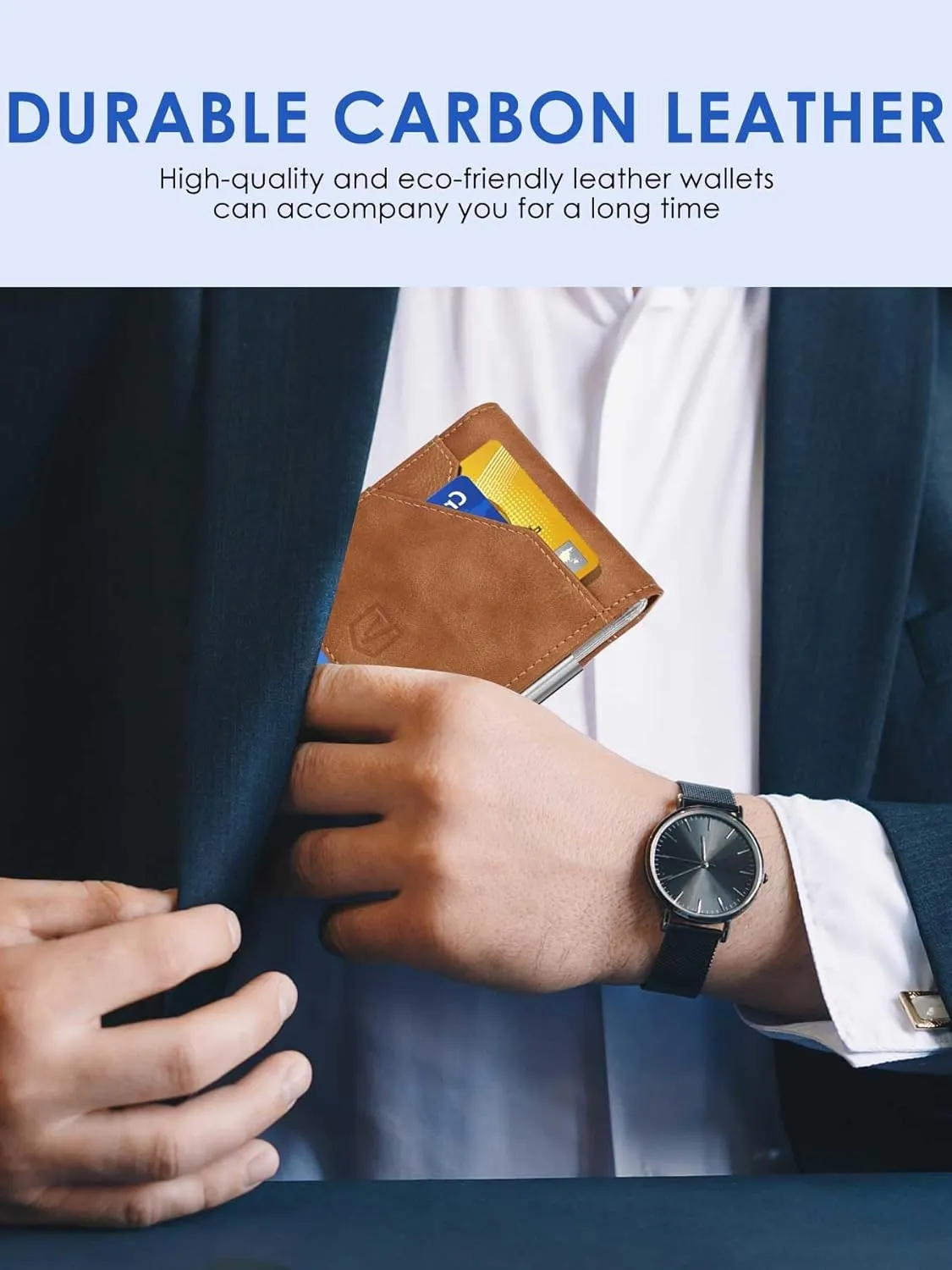 Father's Day Gifts for Dad Husband Boyfriend from Daughter Son Wife, Slim Wallet for Men with Money Clip RFID Blocking, Minimalist Thin Credit Card Holder with Gift Box