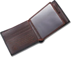 FeiYen Personalized Engraved Leather Wallet for Son from Mom Mother - Christmas Birthday Graduation Wedding Gift - I'm Always Here for You - Mens Custom Bifold Wallets with Love Message for Him
