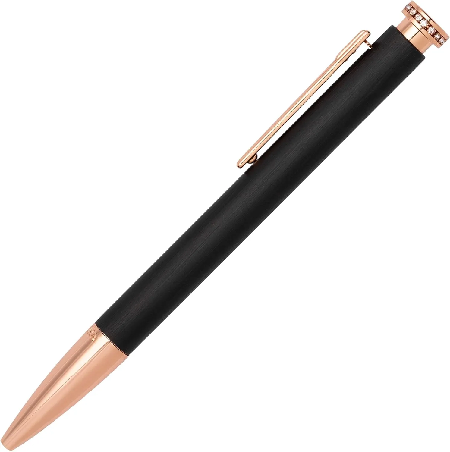 Festina Mademoiselle Brushed Aluminium Ballpoint Pen with Integrated Crystal Stones (Black)