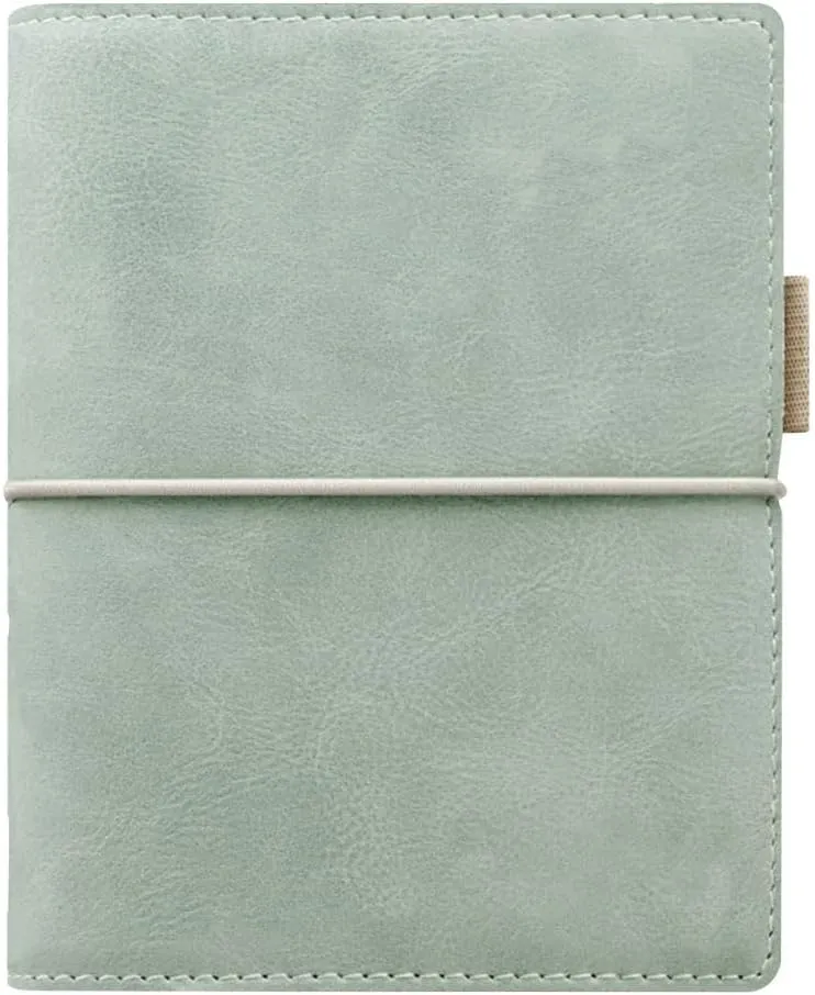 Filofax Domino Soft Organizer, Pocket Size, Seagrass - Smooth, Leather-Look, Grain Effect, Tactile, Six Rings, Week-to-View Calendar Diary, Multilingual, 2025 (C021708-25)