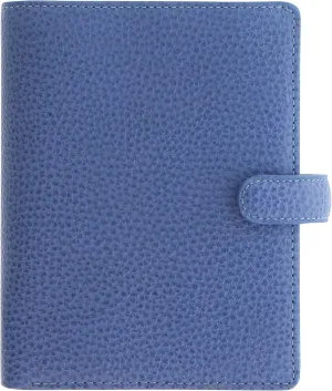 Filofax Finsbury Organizer, Pocket Size, Vista Blue - Traditional Grained Leather, Six Rings, Week-to-View Calendar Diary, Multilingual, 2025 (C029502-25)