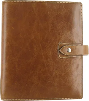 Filofax Malden Organizer, A5 Size, Ochre - Tactile, Full-Grain Buffalo Leather, Six Rings, Cotton Cream Week-to-View Calendar Diary, Multilingual, 2025 (C025847-25)