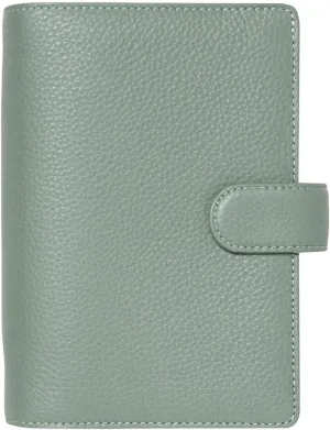 Filofax Norfolk Organizer, Personal Size, Sage - Soft, Full-Grain Leather, Six Rings, Week-to-View Calendar Diary, Multilingual, 2025 (C022636-25)