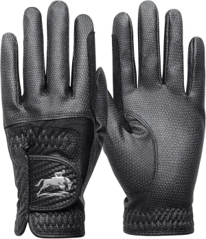 FINGER TEN Horse Riding Gloves Women Premium Pu Leather Equestrian Horseback Comfortable Grip Ladies Girls Glove Lightweight Breathable Touchscreen Stretchable for Outdoor Sport