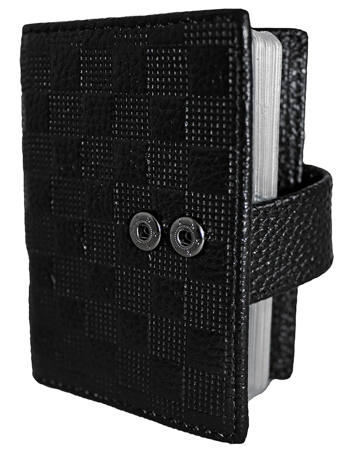 Fino DWS-800 Unisex Genuine Leather Card Holder with Box - Black