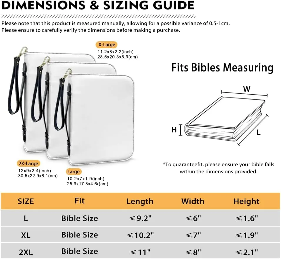 Flaming Bald Eagle Snowy Mountain Cloud Print PU Leather Bible Cover for Women Men Multifunctional Bible Carrying Case Bible Cover Bag with Detachable Wristlet Strap Scripture Bag, L
