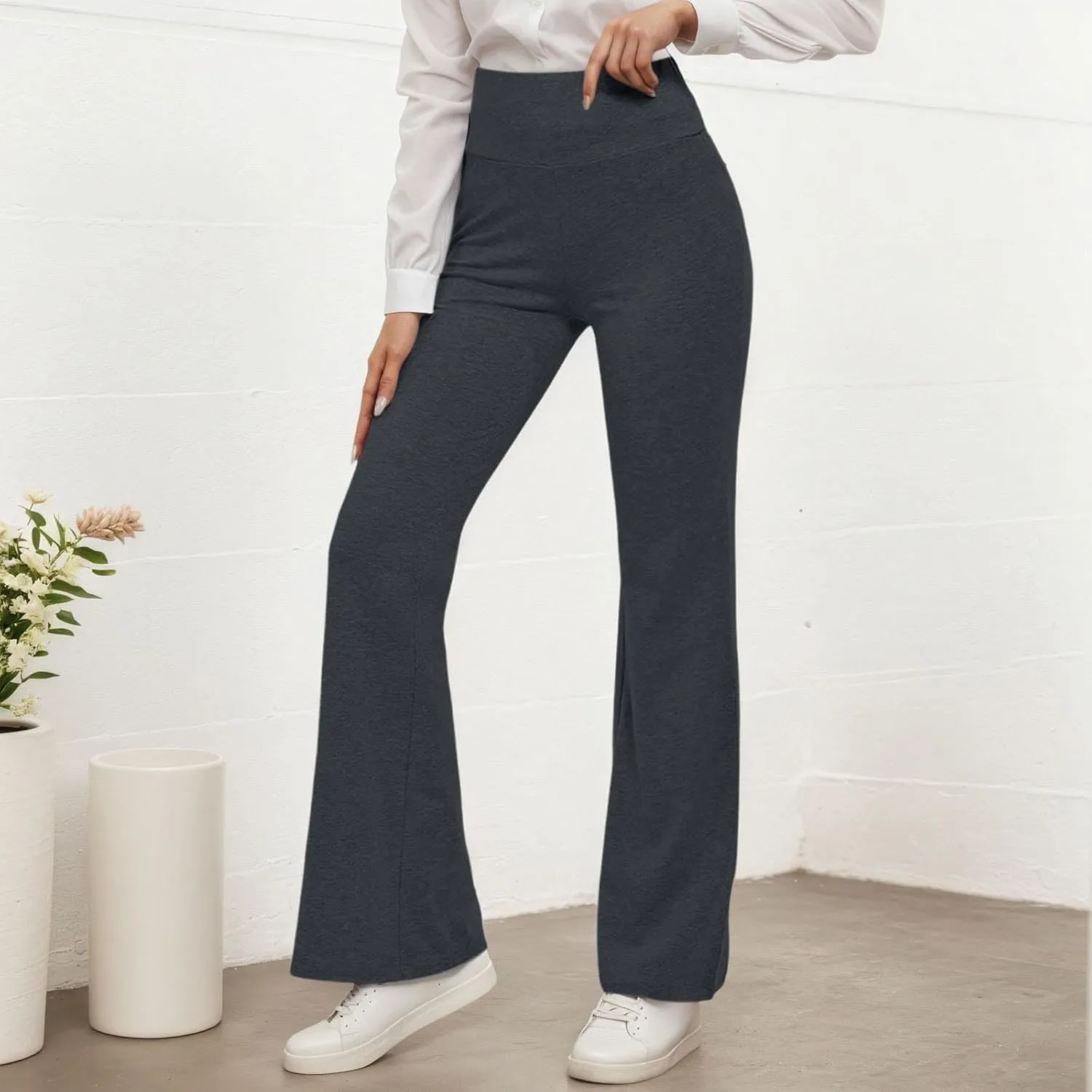 Flare Leggings for Women High Waisted Tummy Control Yoga Pants Butt Lifting Pull On Workout Bootcut Bell Bottoms