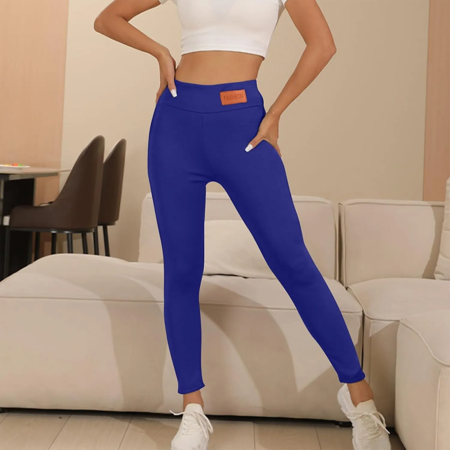Fleece Lined Leggings Women Tummy Control Winter Warm Yoga Pants Casual Comfy Thick High Waisted Thermal Pants