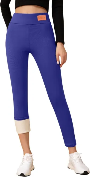 Fleece Lined Leggings Women Tummy Control Winter Warm Yoga Pants Casual Comfy Thick High Waisted Thermal Pants