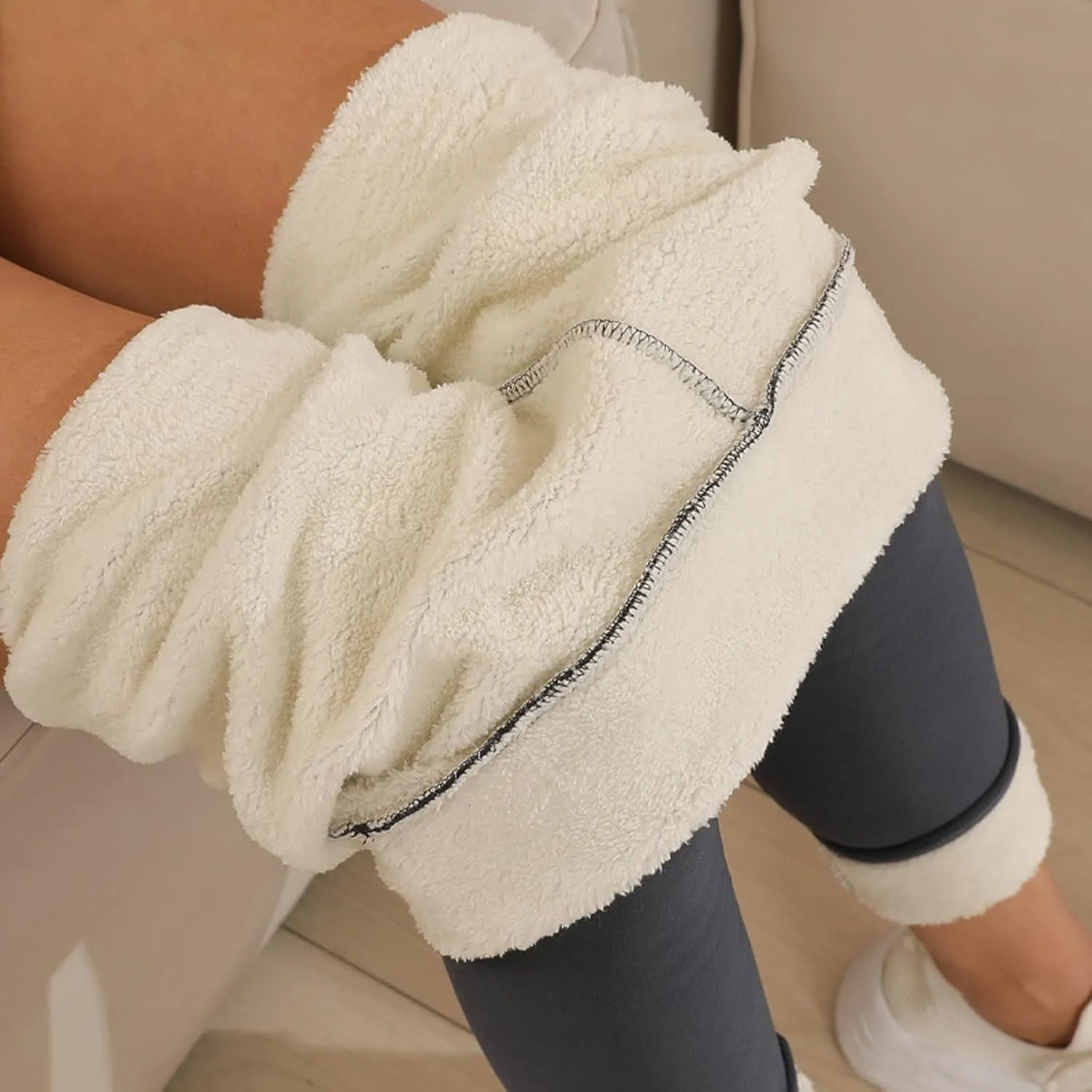 Fleece Lined Leggings Women Tummy Control Winter Warm Yoga Pants Casual Comfy Thick High Waisted Thermal Pants