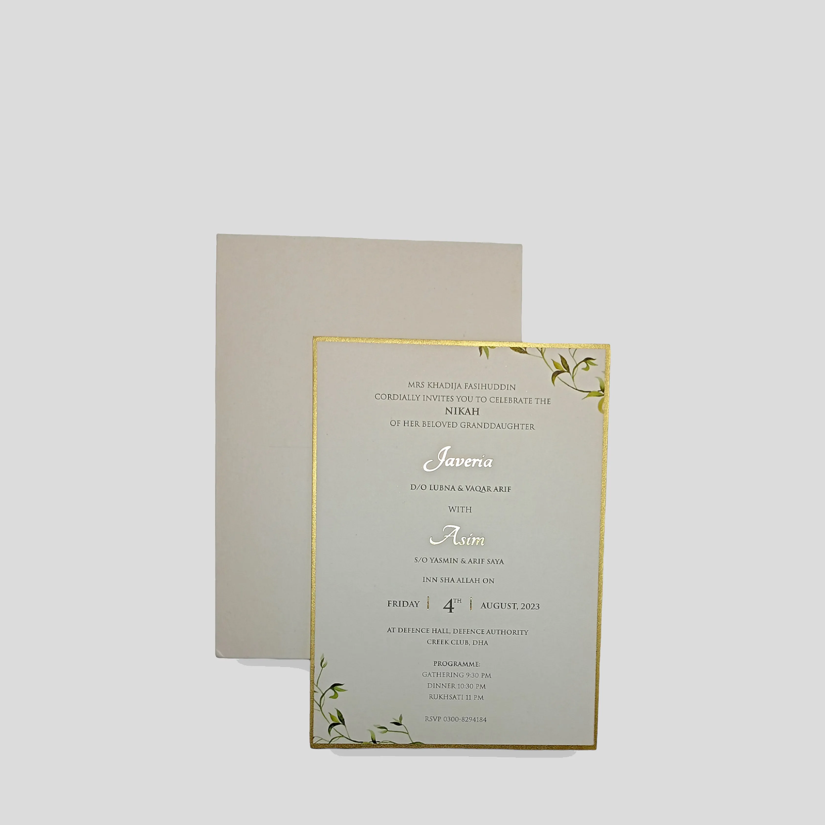 Floral Accent Wedding Invitation