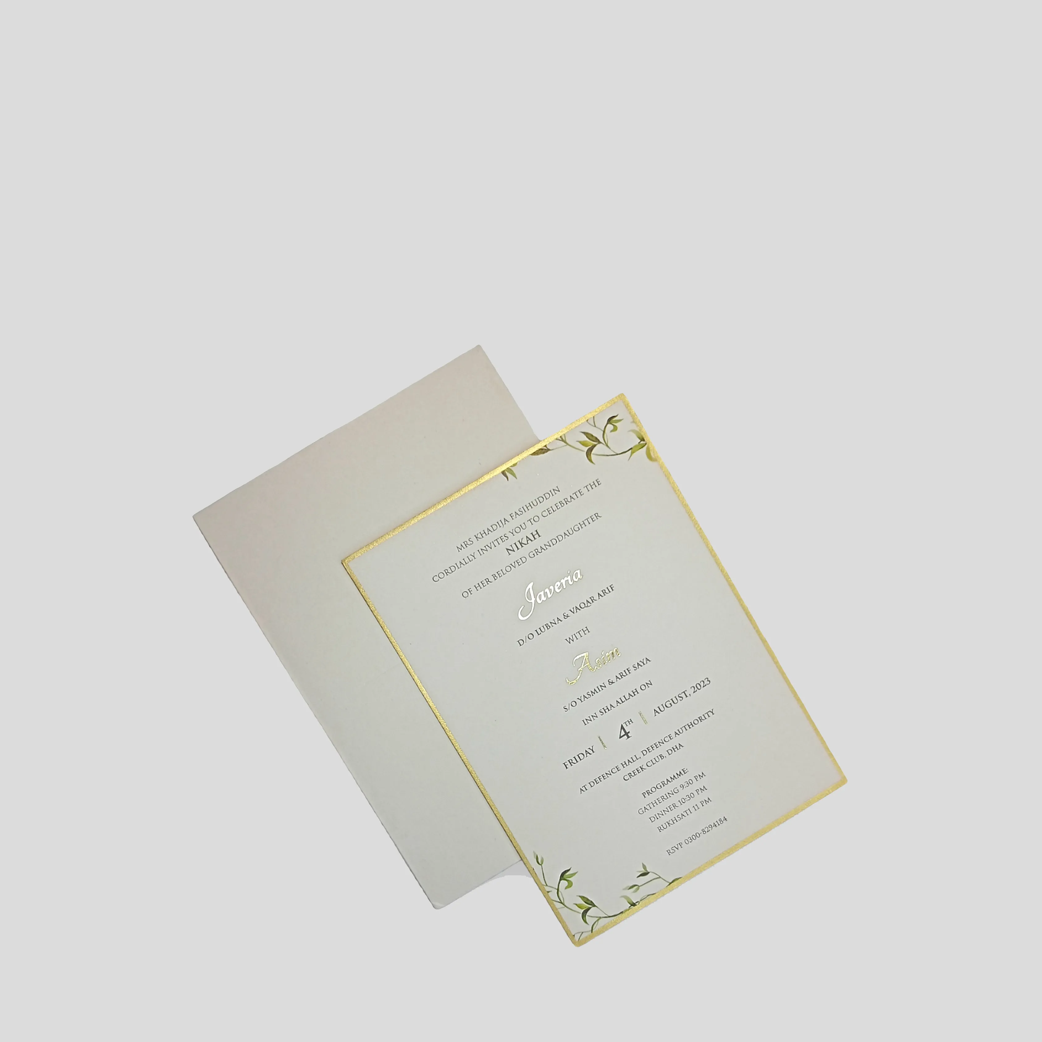 Floral Accent Wedding Invitation