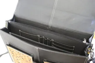 Floral Two Tone Leather Briefcase
