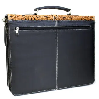 Floral Two Tone Leather Briefcase