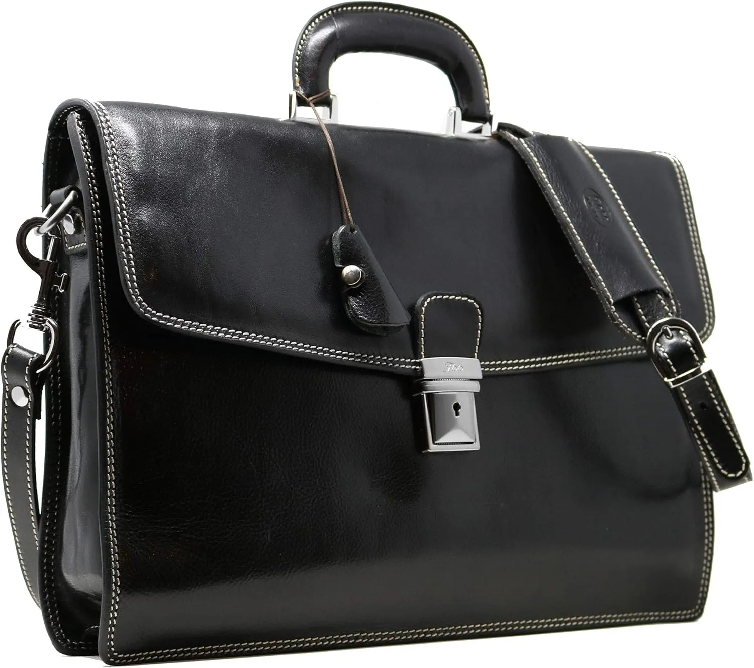 Floto Luggage Milano Brief Attache, Black, Medium