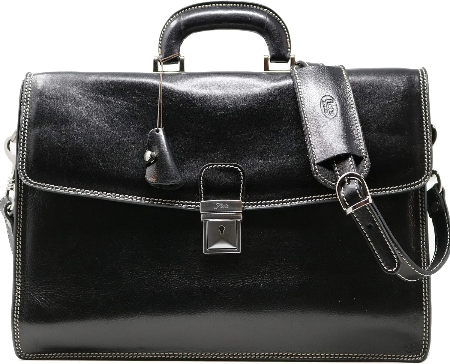 Floto Luggage Milano Brief Attache, Black, Medium