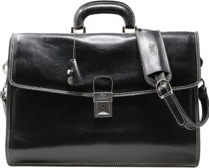 Floto Luggage Milano Brief Attache, Black, Medium