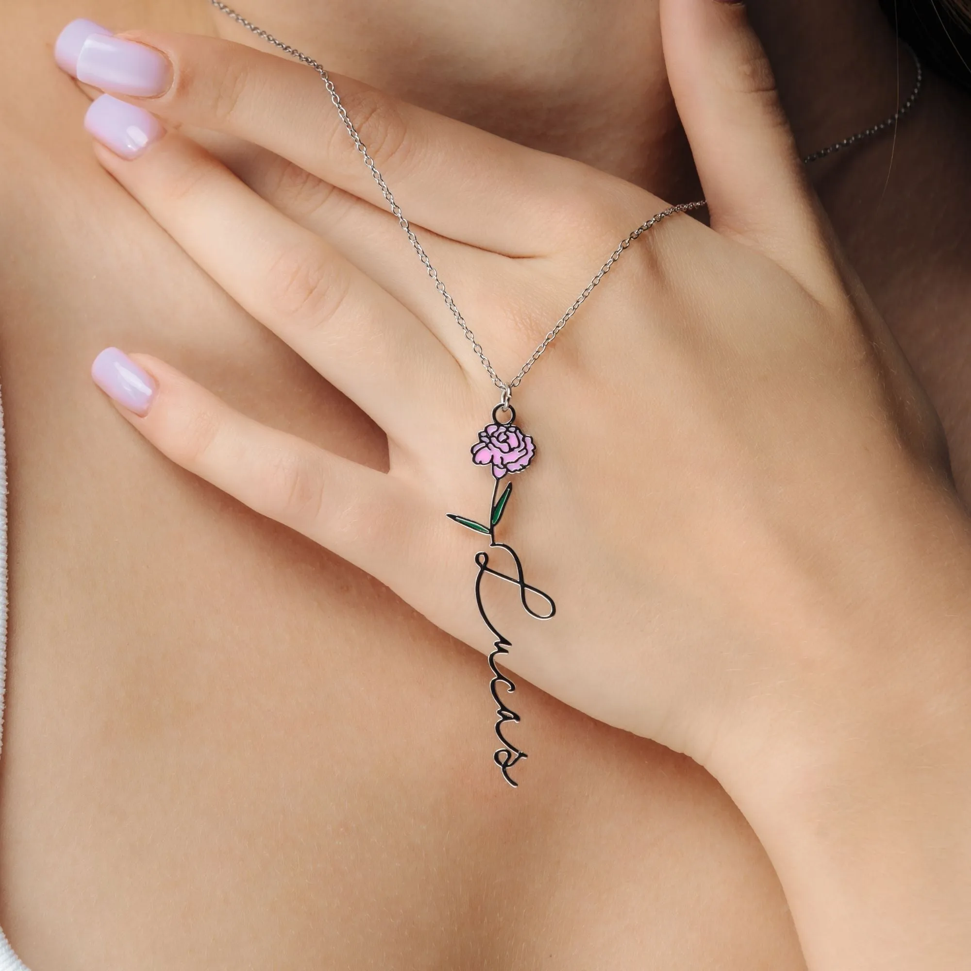 Flower Name Necklace