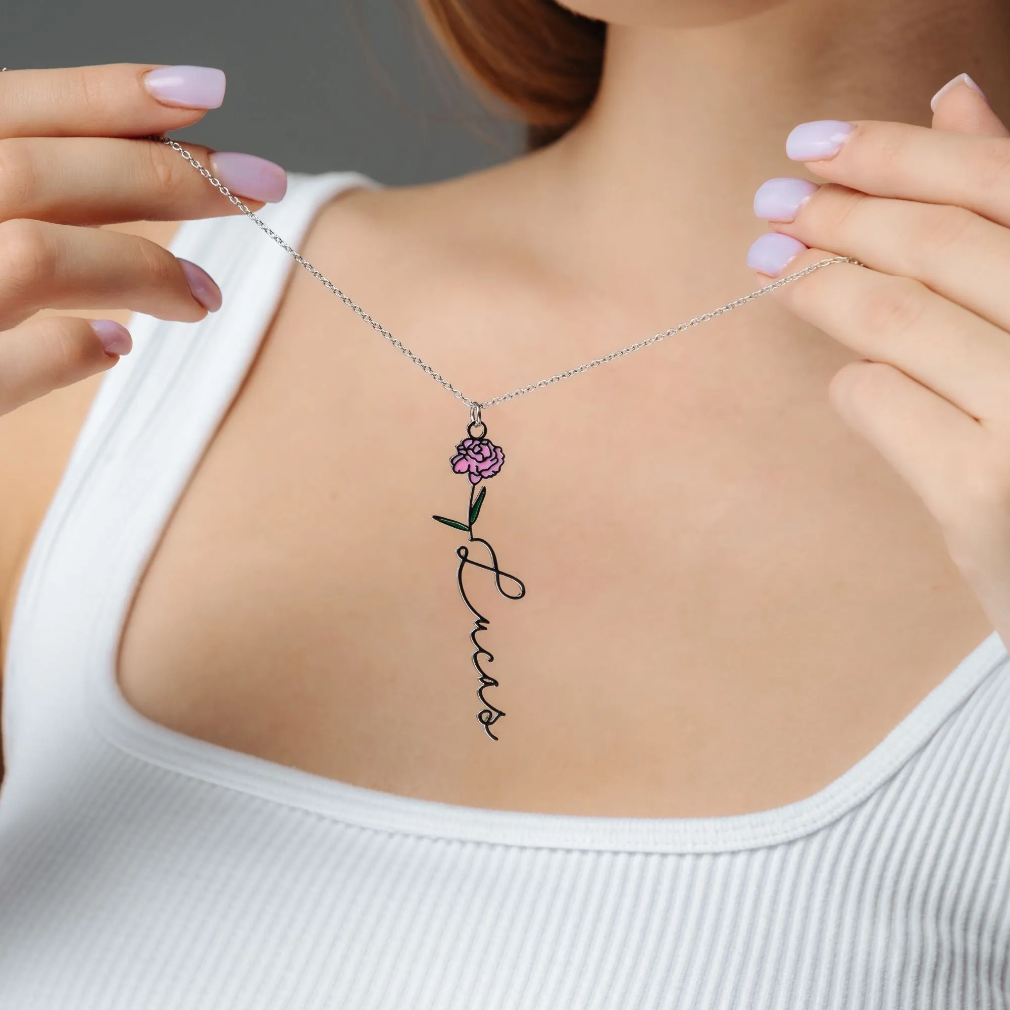 Flower Name Necklace