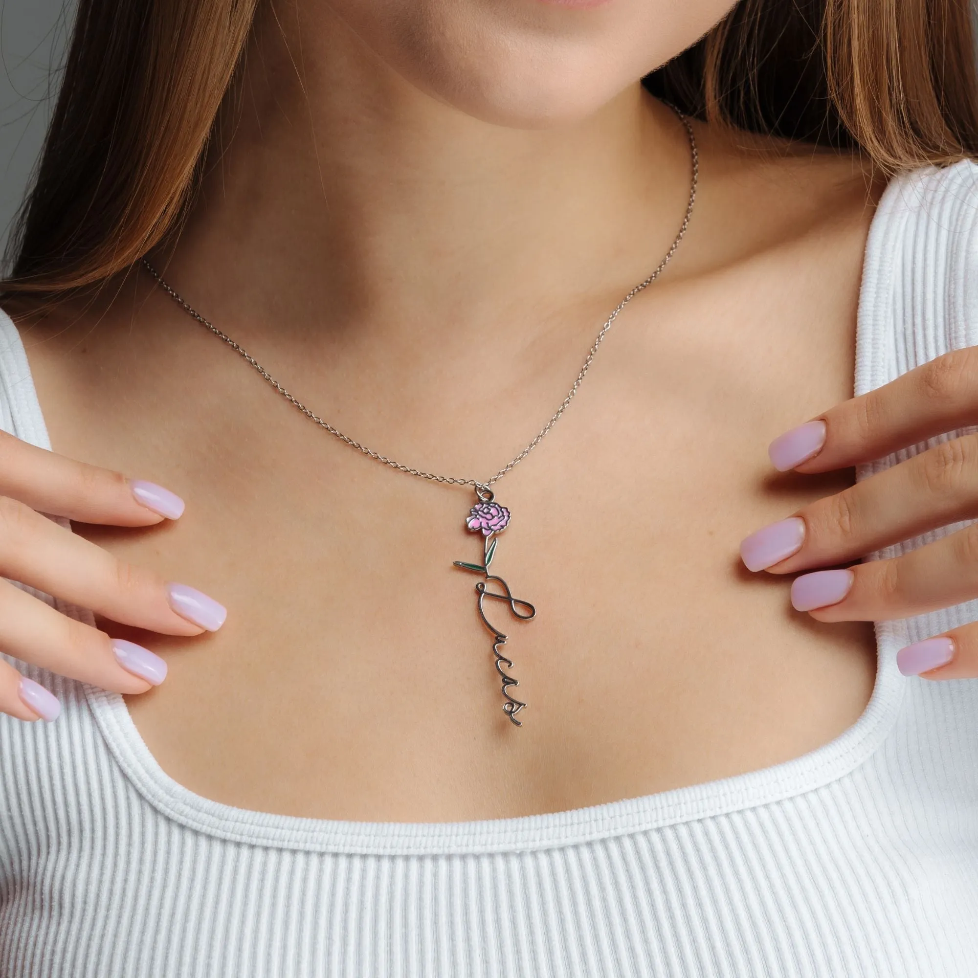 Flower Name Necklace