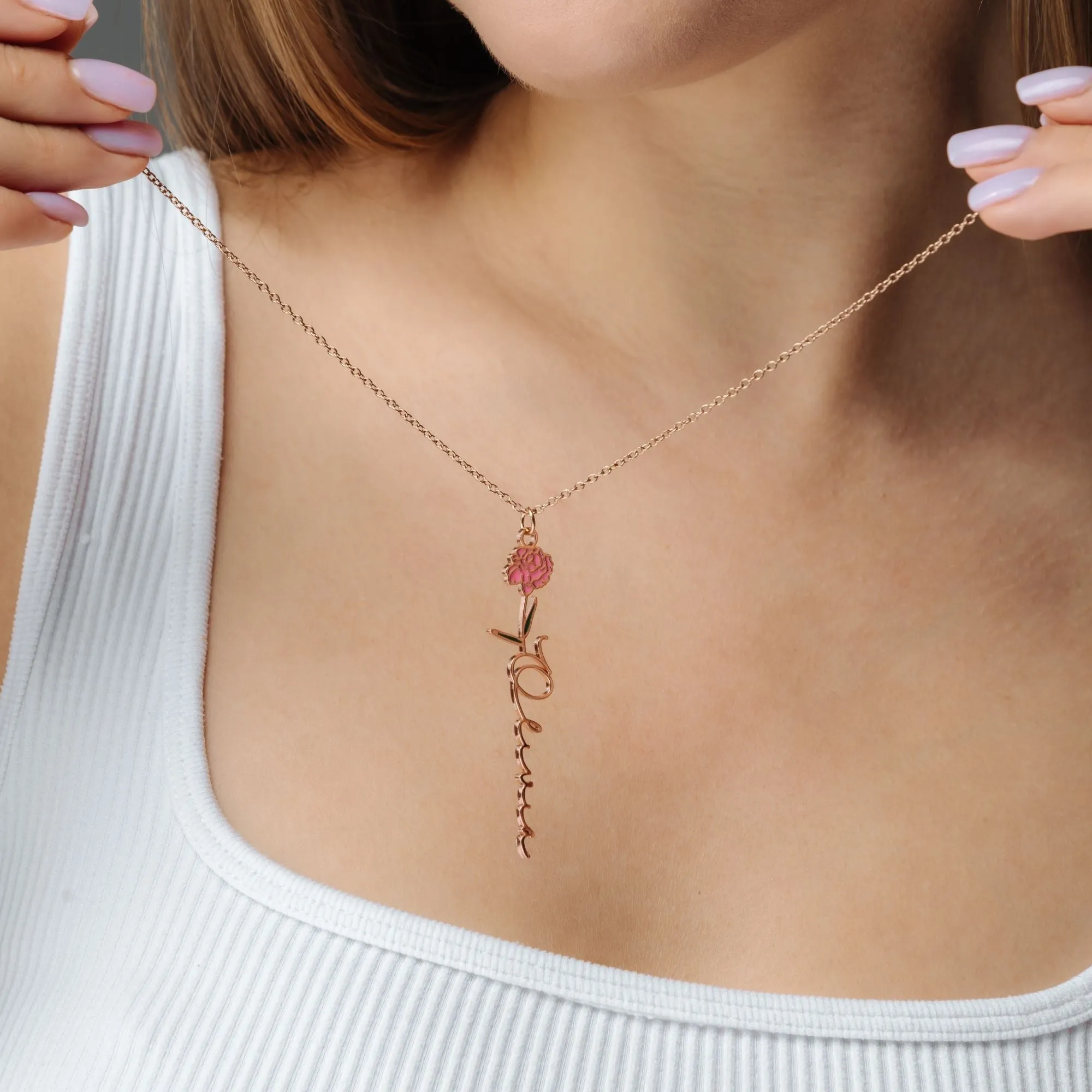Flower Name Necklace
