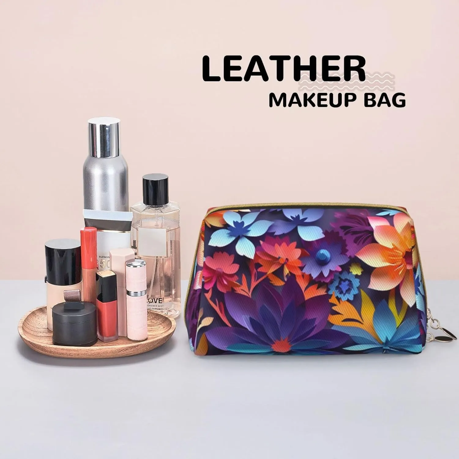 Flower Toiletry Pouch, Travel-Friendly Makeup Organizer For Makeup Brushes, Lipsticks
